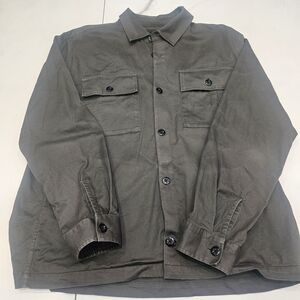 Vince Men's Gray Button-Up Shirt Jacket